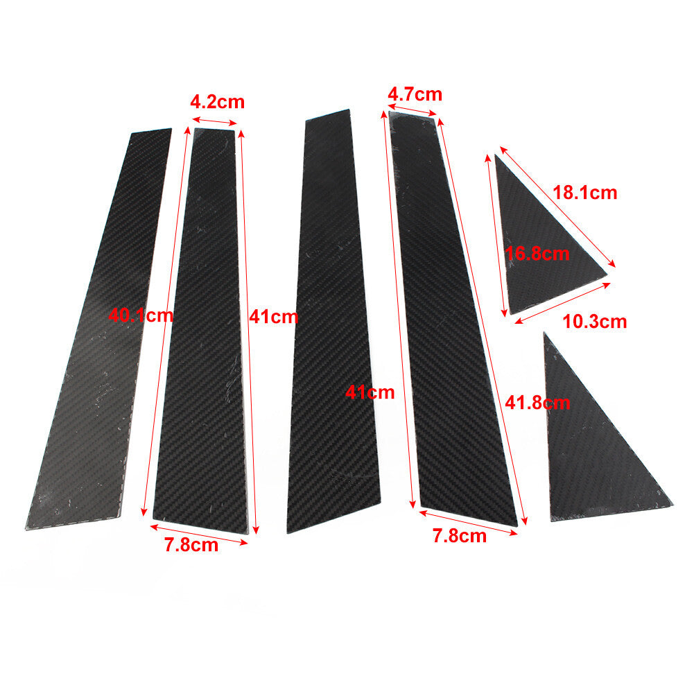 6 Pcs Car Exterior Door Window B Pillar Post Cover Trim for Audi A4 B8 2009-2016