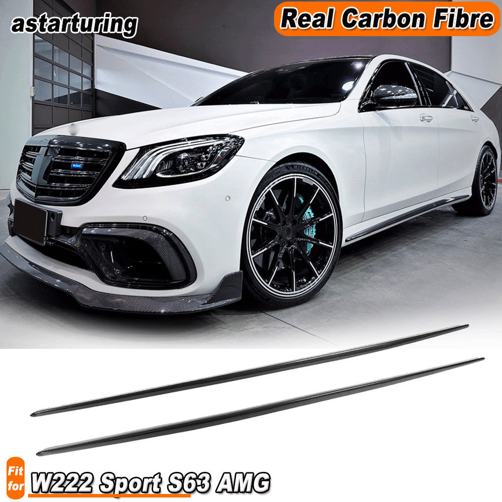 Carbon Fiber Side Skirt Extension Lip for Mercedes-Benz W222 Sport S63 Sedan