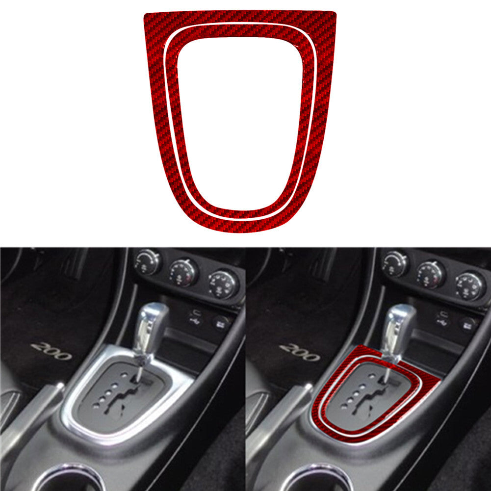 2Pcs Red Carbon Fiber Gear Shift Frame Cover Trim for Chrysler 200 2011-2014