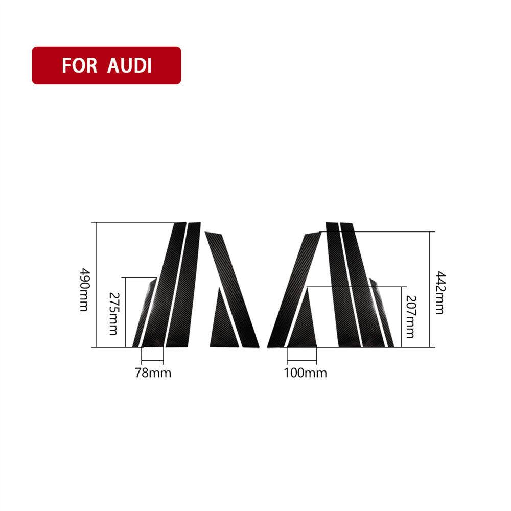 10¡ÁCarbon Fiber Door Window Pillar Posts Panel Trim for Audi Q7 SQ7 4M 2016-2019