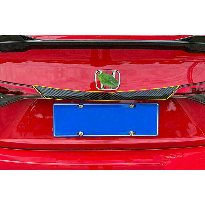 3p for Honda for Civic 2022-23 Carbon Fiber Rear Door Trunk Lid Tailgate Strip Trim