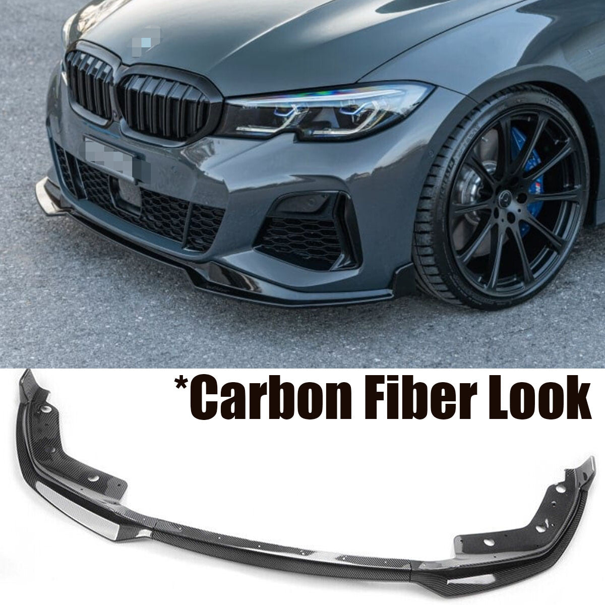 CARBON FIBER FRONT BUMPER SPOILER LIP FOR 19-2022 for BMW 3 SERIES G20 M340I M SPORT