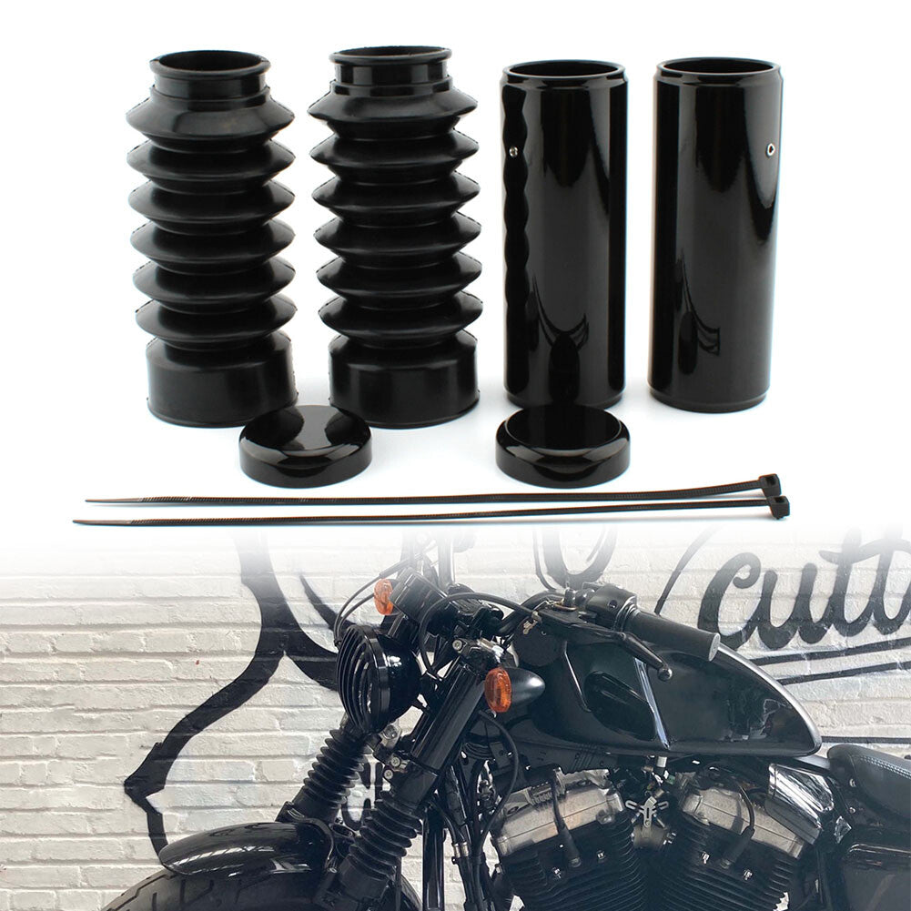 Motorcycle Front Fork Cover Gaitors Boot Upper Fork Cap Kit for Harley x48 16-24