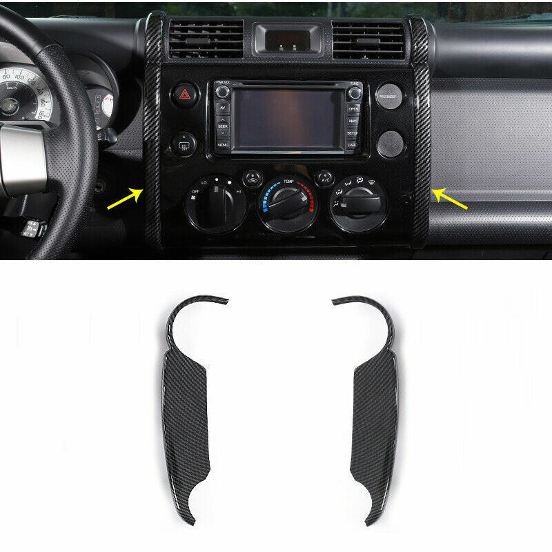 for Toyota FJ Cruiser 2007-2020 Carbon Fiber Console Navigation Side Strips Trim