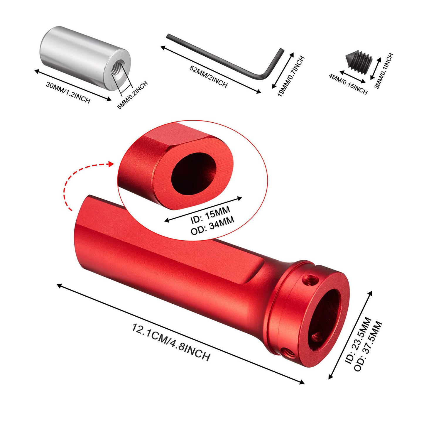 Red Aluminum Car Handle Hand Brake Sleeve Protector Cover Universal Fitment