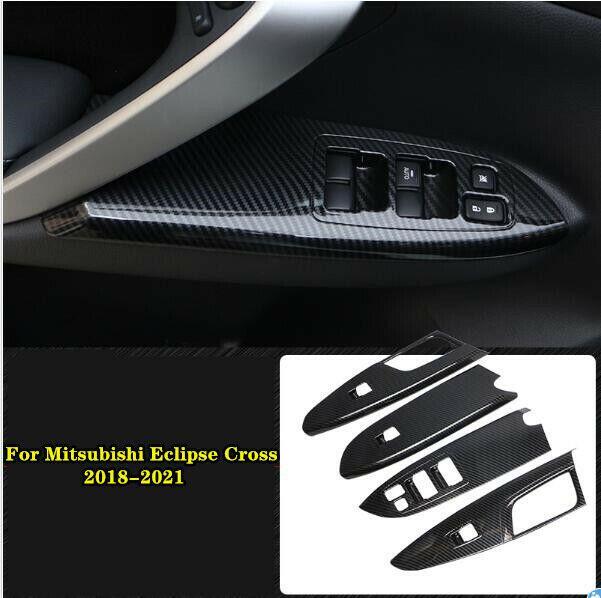 Carbon Fiber Door Window Lift Switch Button Cover for Mitsubishi Eclipse Cross