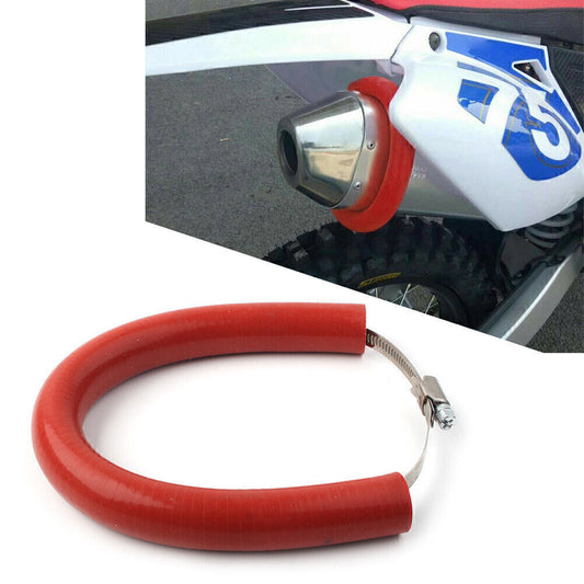For Dirt Bike Exhaust Pipe Heat Shield Crash Protector Cover Guard Red Universal