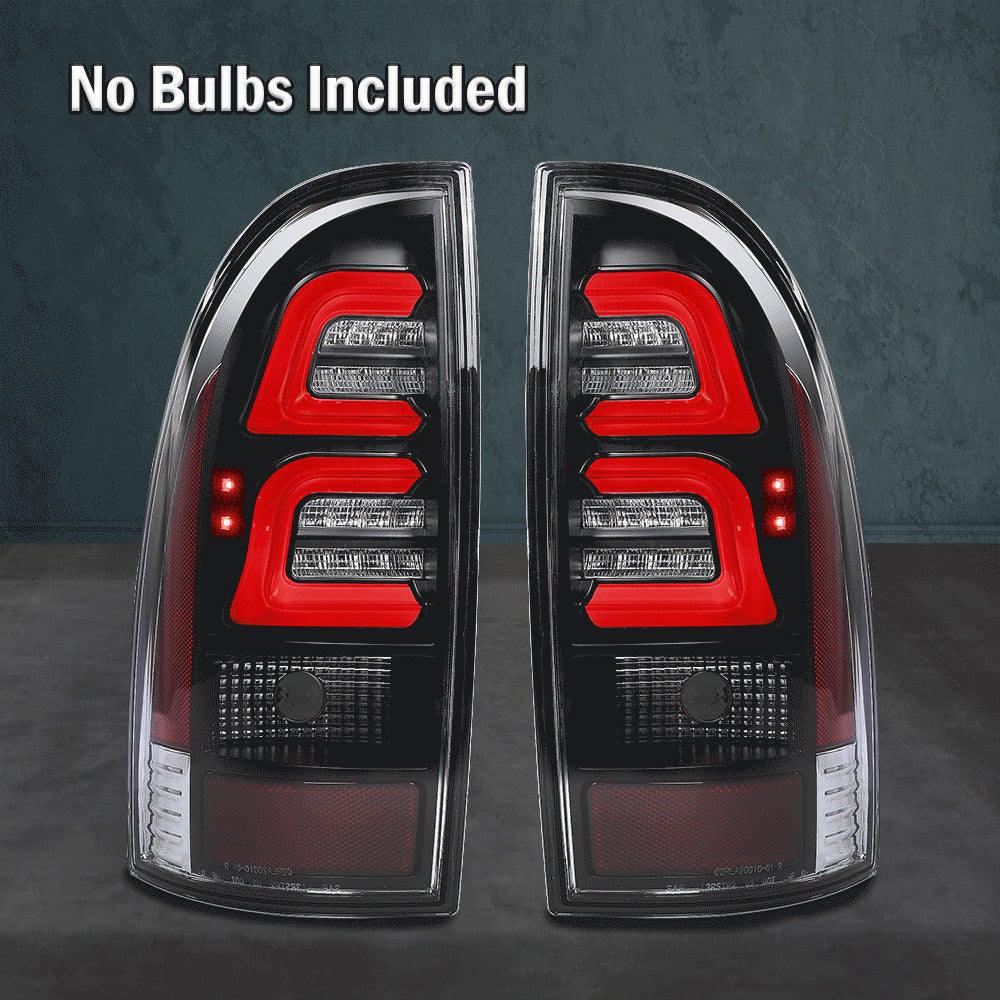 Suitable for 2005-2015 for Toyota Tacoma LED taillights with black and red lights (left + right).