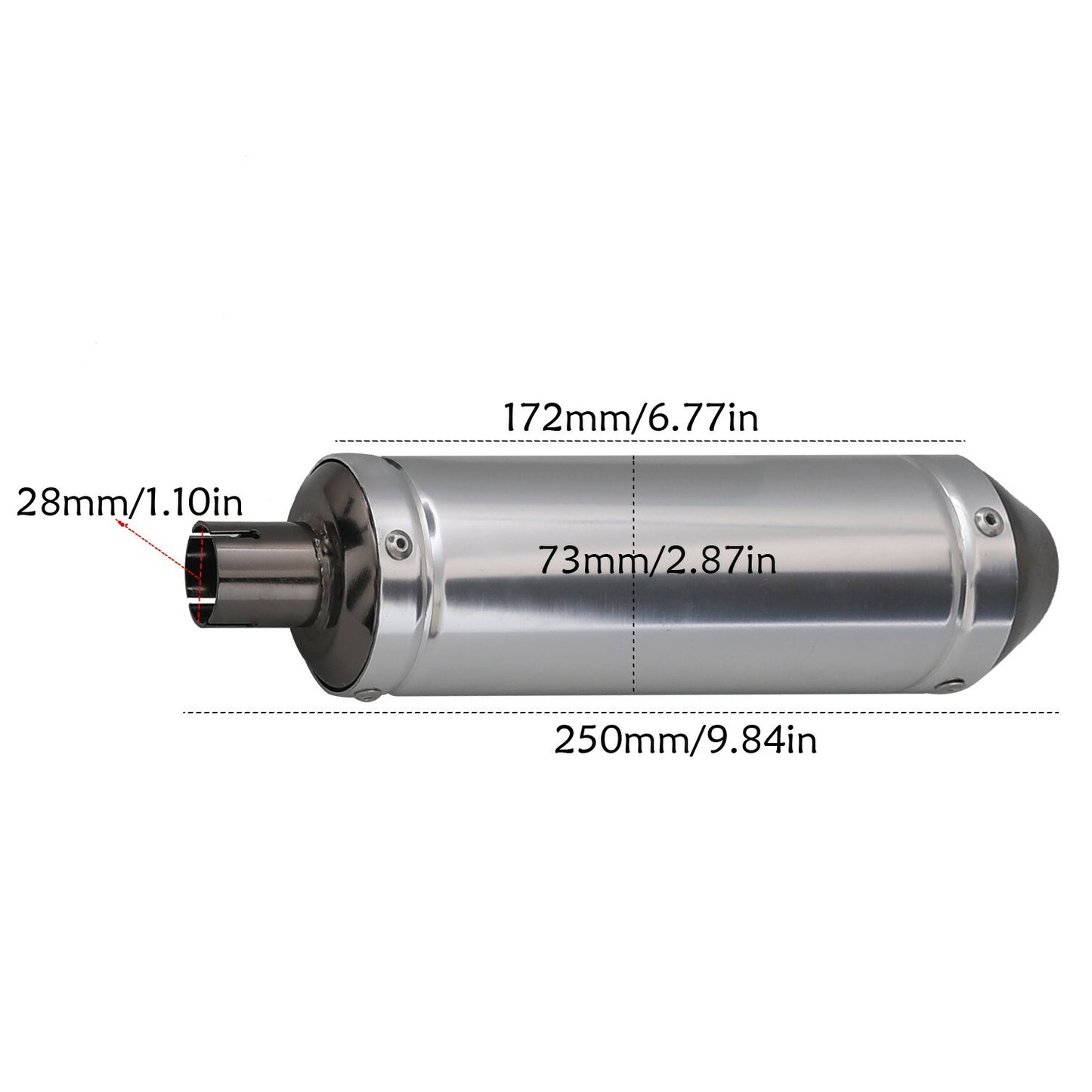 28mm exhaust muffler for CRF50 Apollo SSR 70cc 110cc 125cc all-terrain vehicle/cross-country bike
