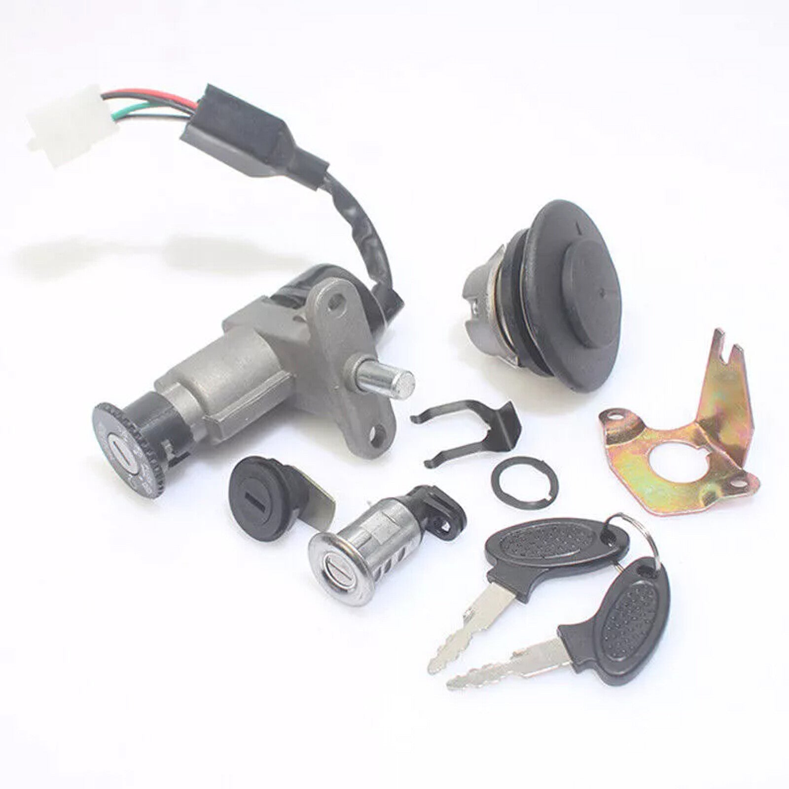 Universal Refit Motorcycle Scooter Fuel Gas Cap Ignition Switch Key for Seat Lock