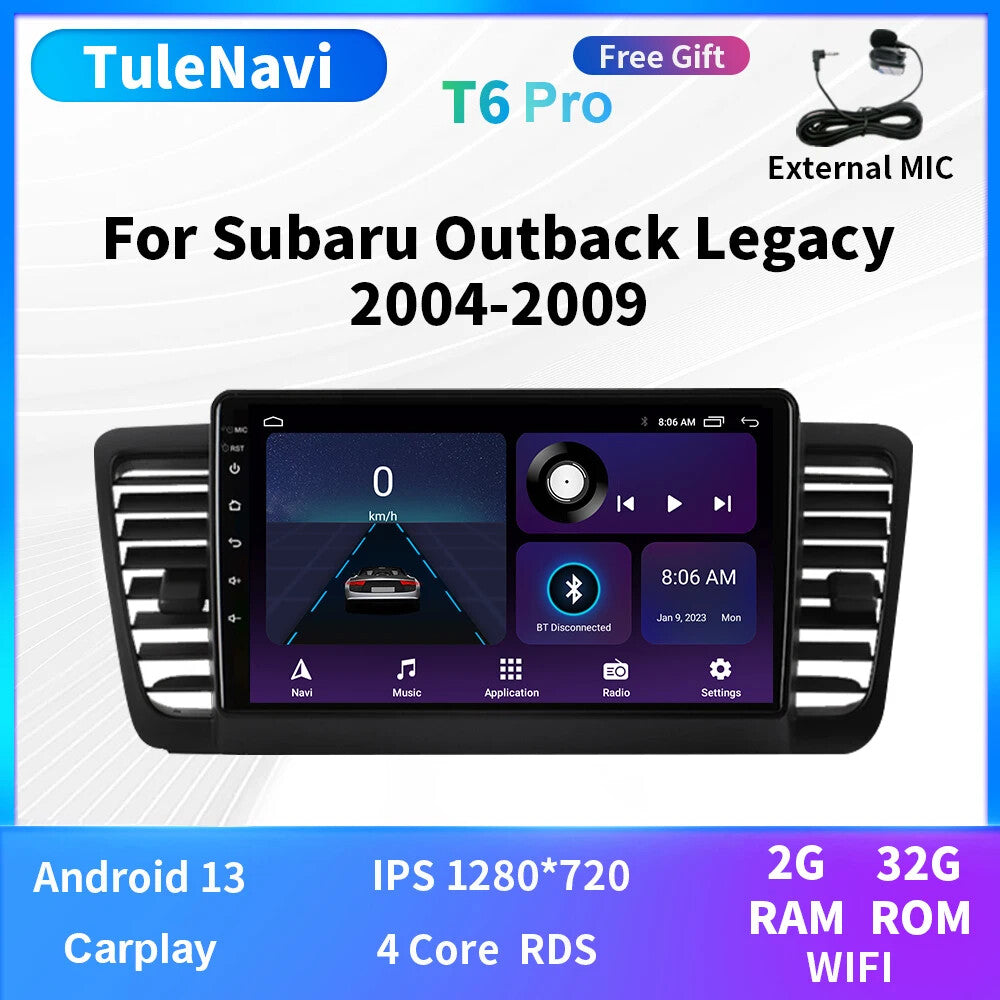 for Subaru Outback Legacy 2004-2009 Android Carplay Car Stereo Radio GPS Player