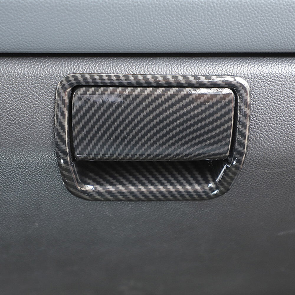 for Co -pilot Storage Box Handle Cover Trim for Chevrolet Colorado 2014+ Carbon Fiber