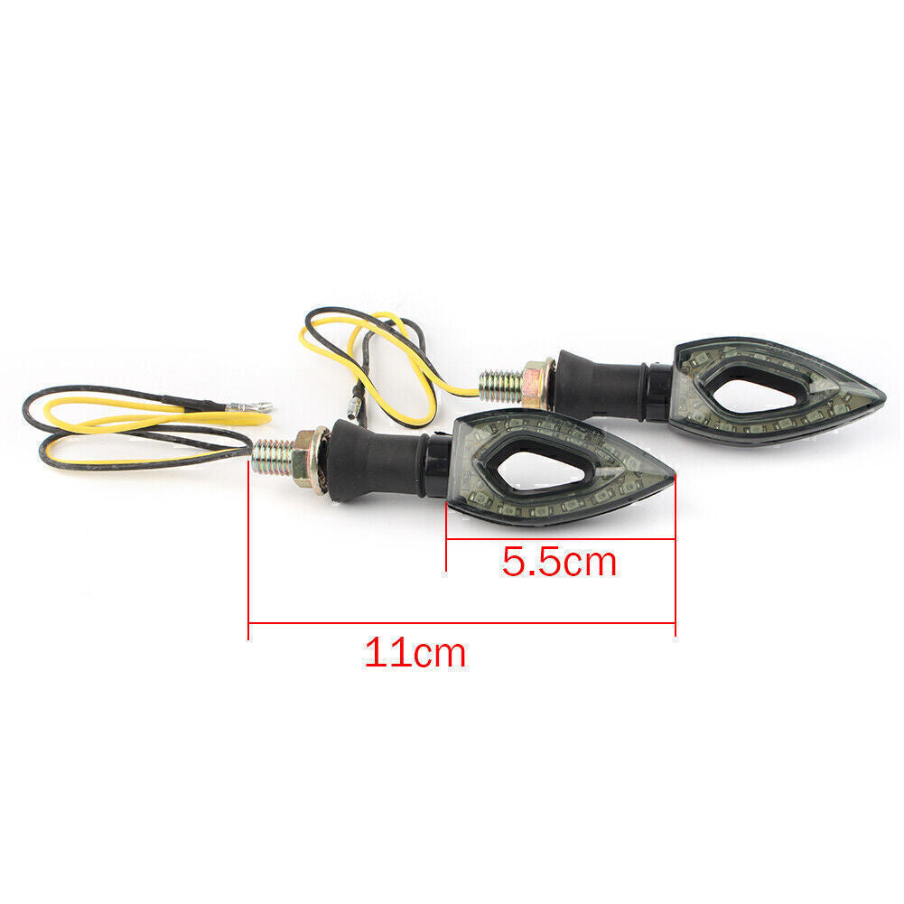 Pair LED Motorcycle Amber Turn Signal Blinker Indicator Light Fit for Yamaha Blue