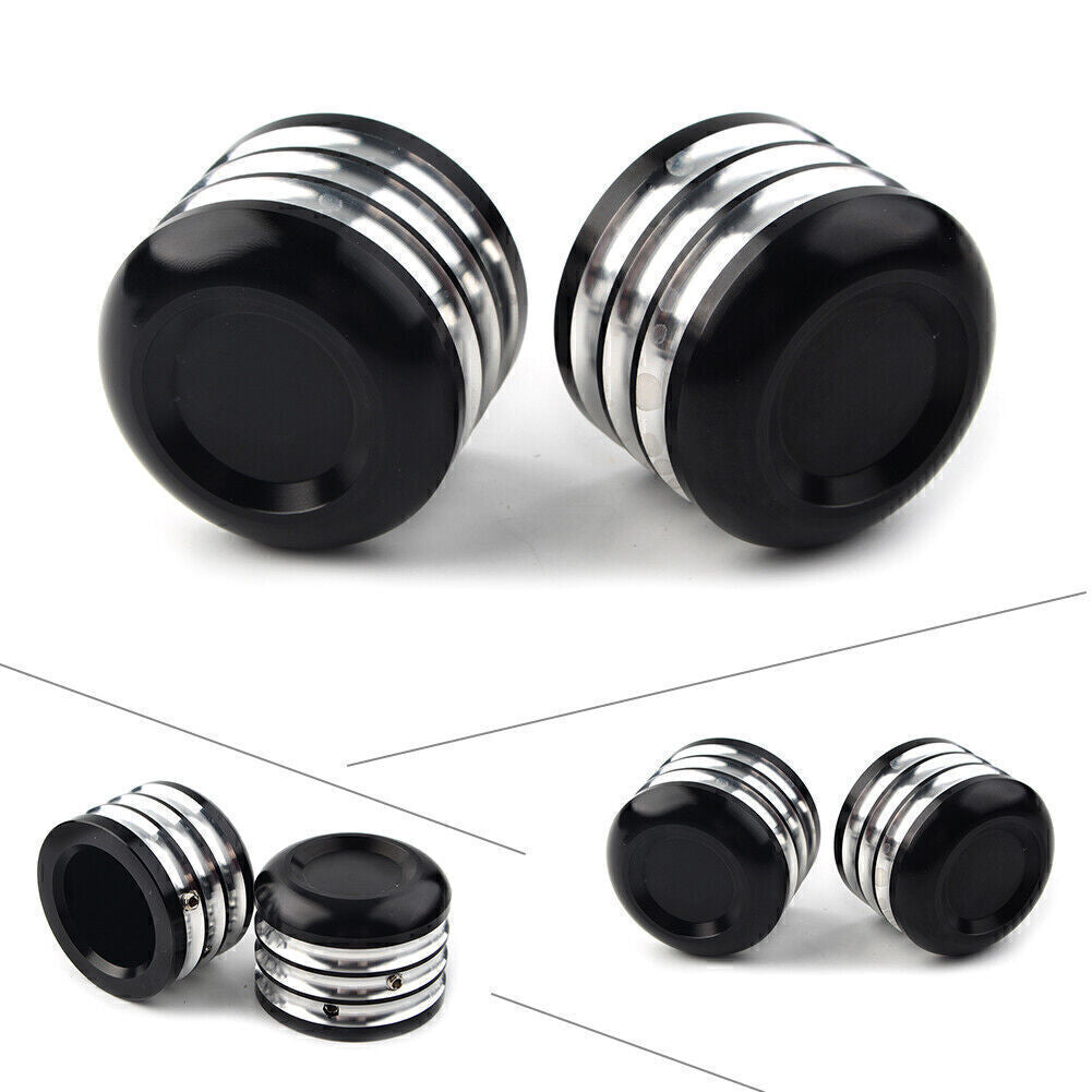 Fit for Harley Dyna Electra Glide Sportster CNC Front Axle Cap Nut Covers Black