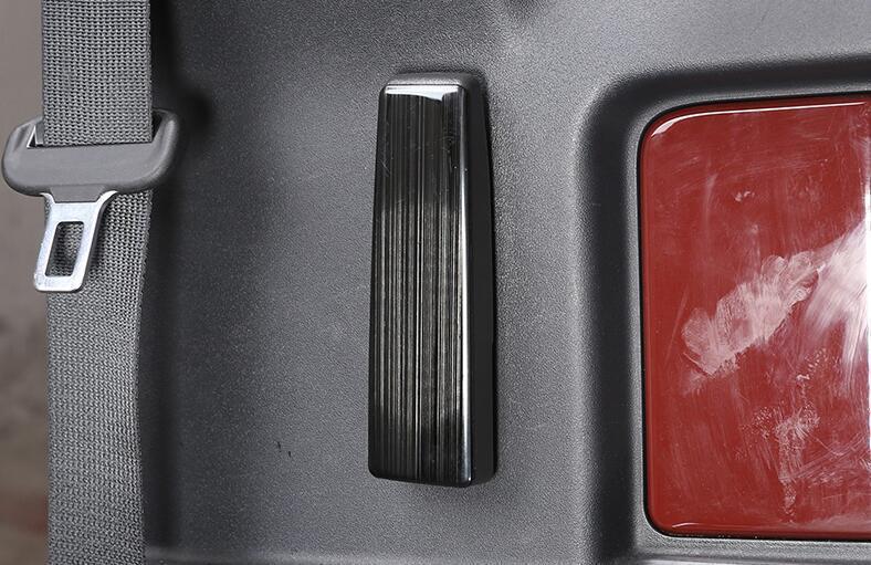 for Toyota FJ Cruiser 2007-2021 Black Steel Rear Inner Door Handle Cover Decor