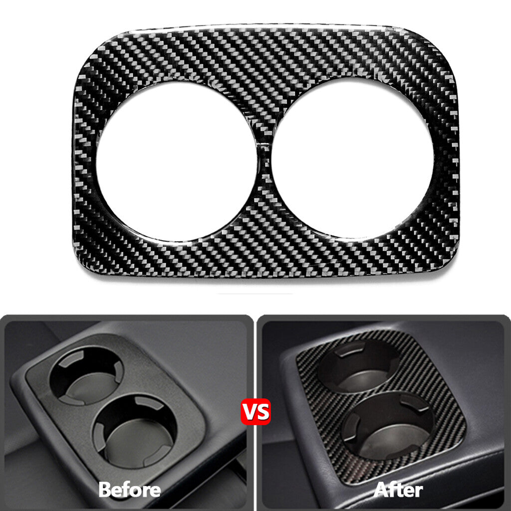 Carbon fiber rear for seat cupholder panel trim suitable for Subaru Forester 2013-18