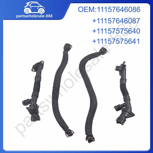 4-piece set of ventilated flexible crankcase ventilation hoses suitable for BMW 550i, 650i, 750Li, X5, X6, B7