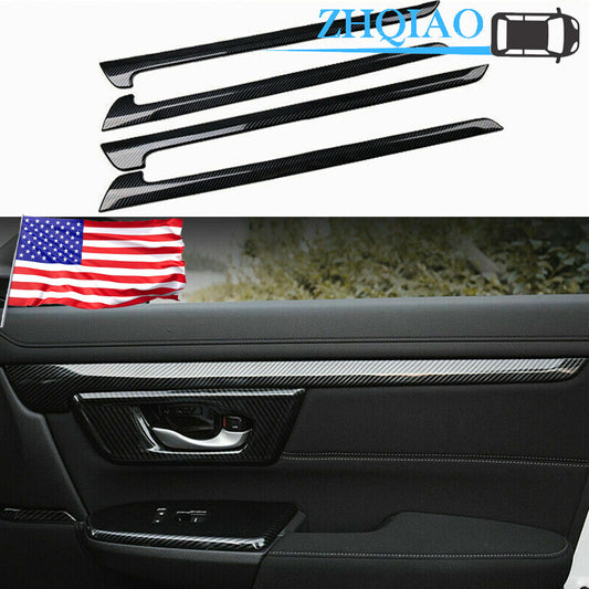 Carbon Fiber 4X Inner Door Armrest Decor Cover Trim for Honda CR-V CRV 2017-2022