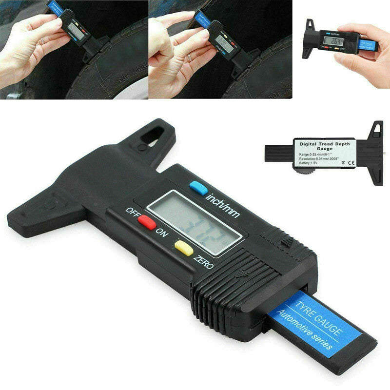 1PC LCD Display Digital Tread Depth Gauge High Accuracy Tire thread Tester Ruler