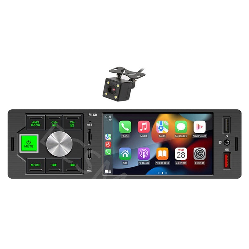 4.1in 1 Din Touch Screen Car Stereo Radio Player For CarPlay Android Auto Camera