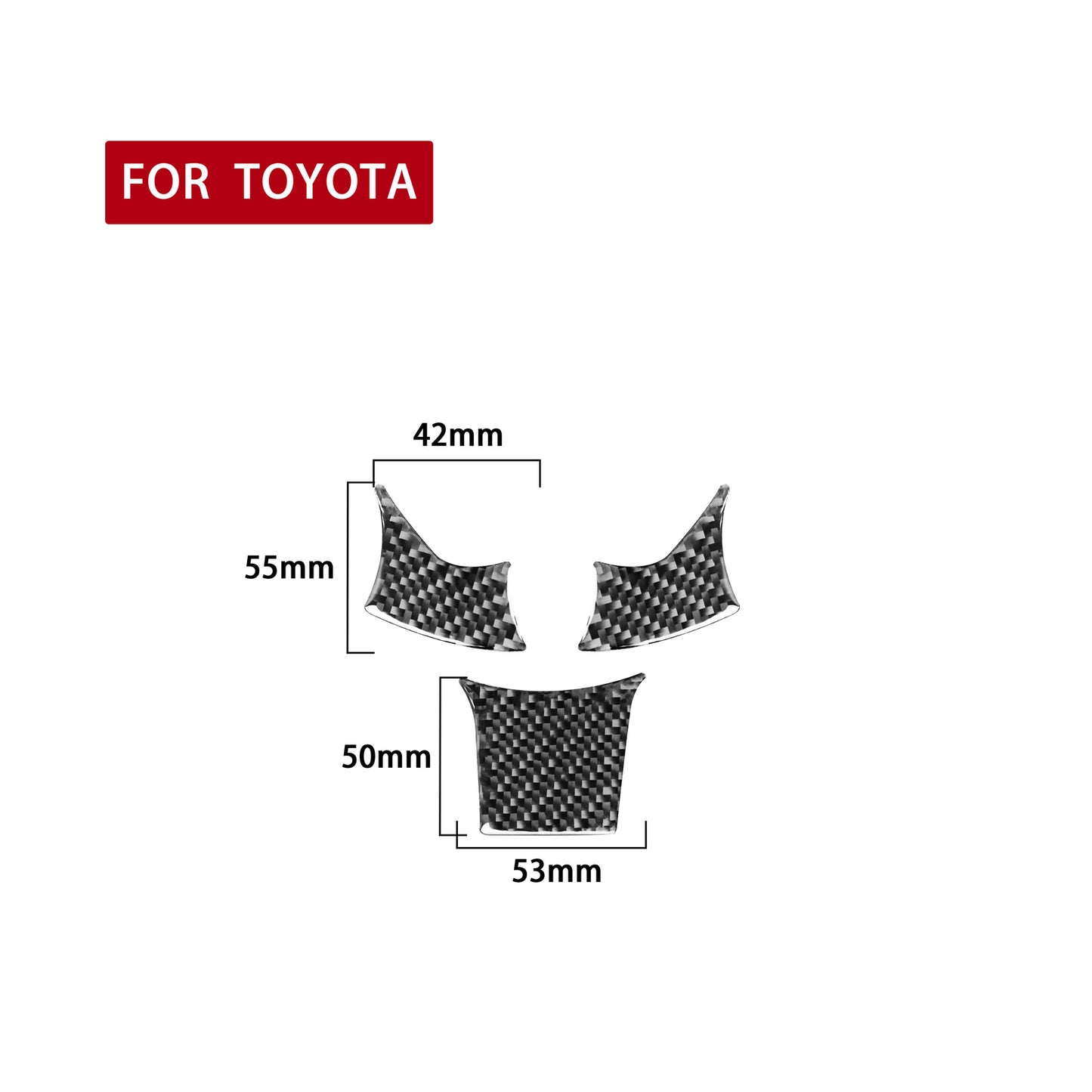 3Pcs Carbon Fiber Steering Wheel Cover Trim for Toyota 86 for Subaru BRZ 2016-2020