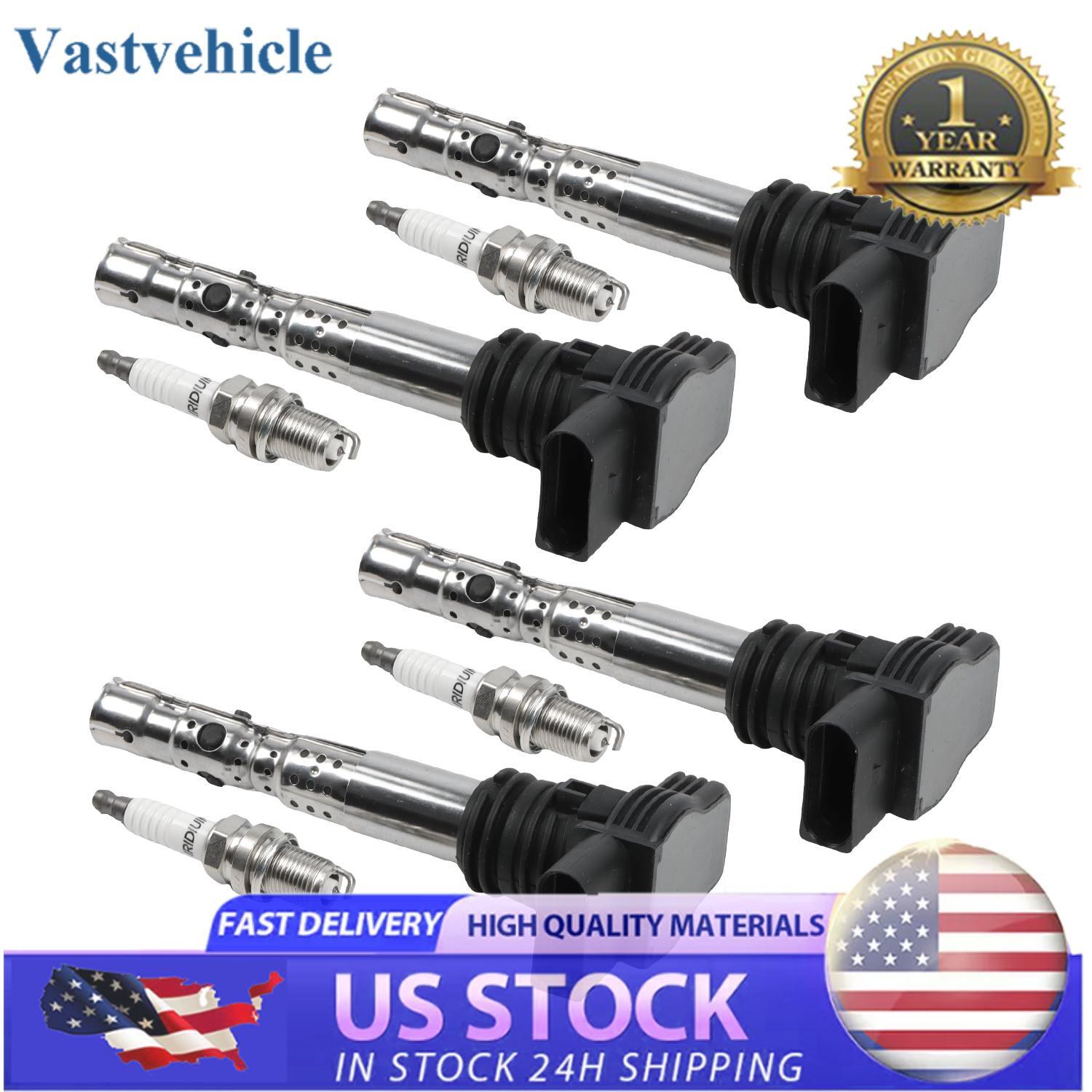 Ignition Coils  Spark Plugs for VW Beetle for Golf for Passat for Audi A4 TT UF411 6458