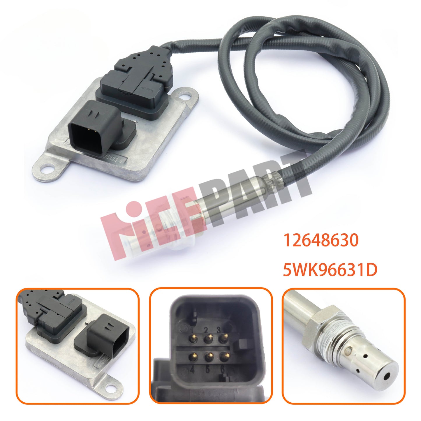 NOX Sensor 12648630 compatible for GMC for Chevy Silverado for Sierra 14-2016 6.6L 5WK96631D