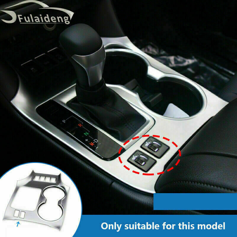 Silver Gear Shift Box Cup Holder Panel Cover Trim for Toyota Highlander 2015-19