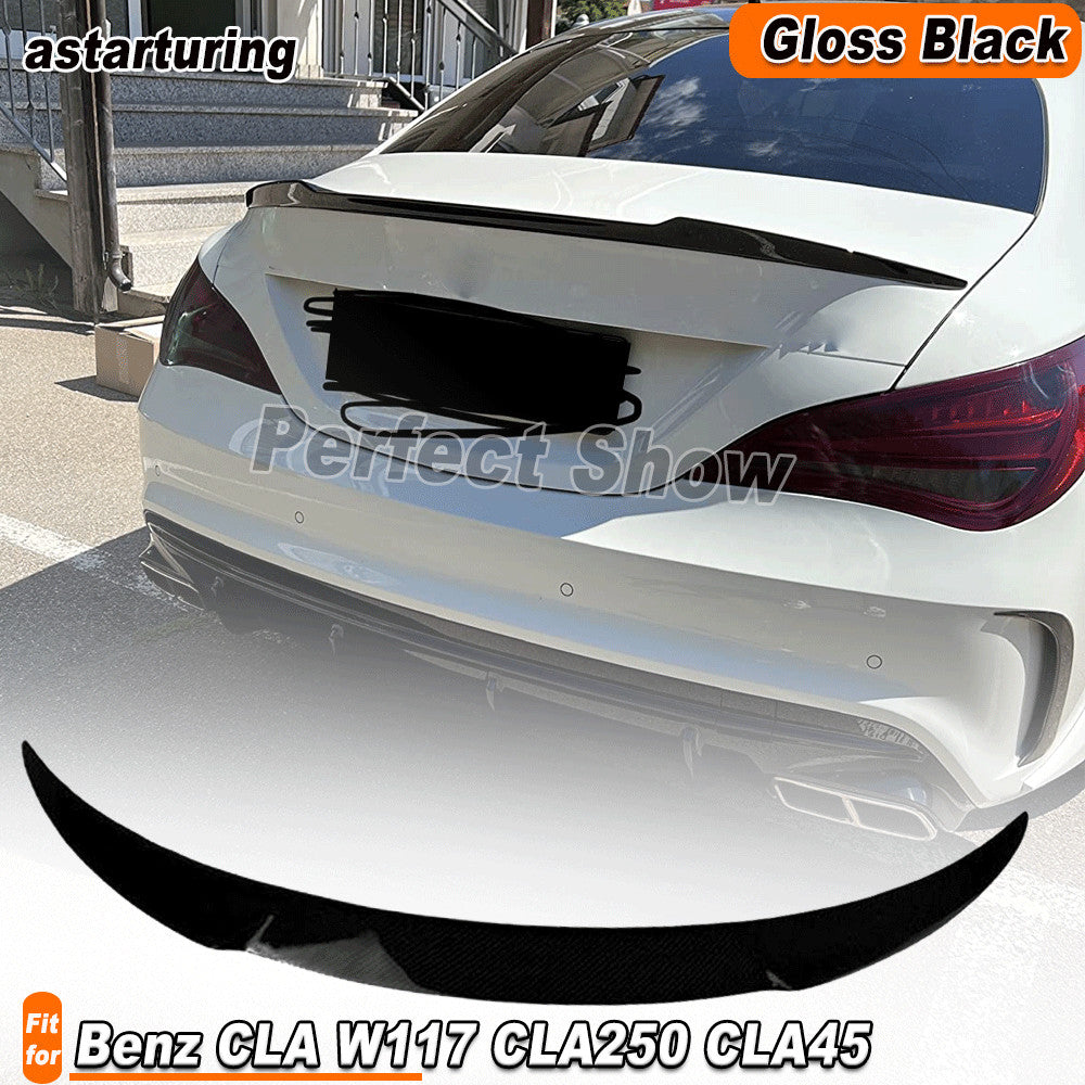 for Benz C117 CLA200 CLA250 CLA45 2013-19 Gloss Black Rear Trunk Lid Spoiler Lip
