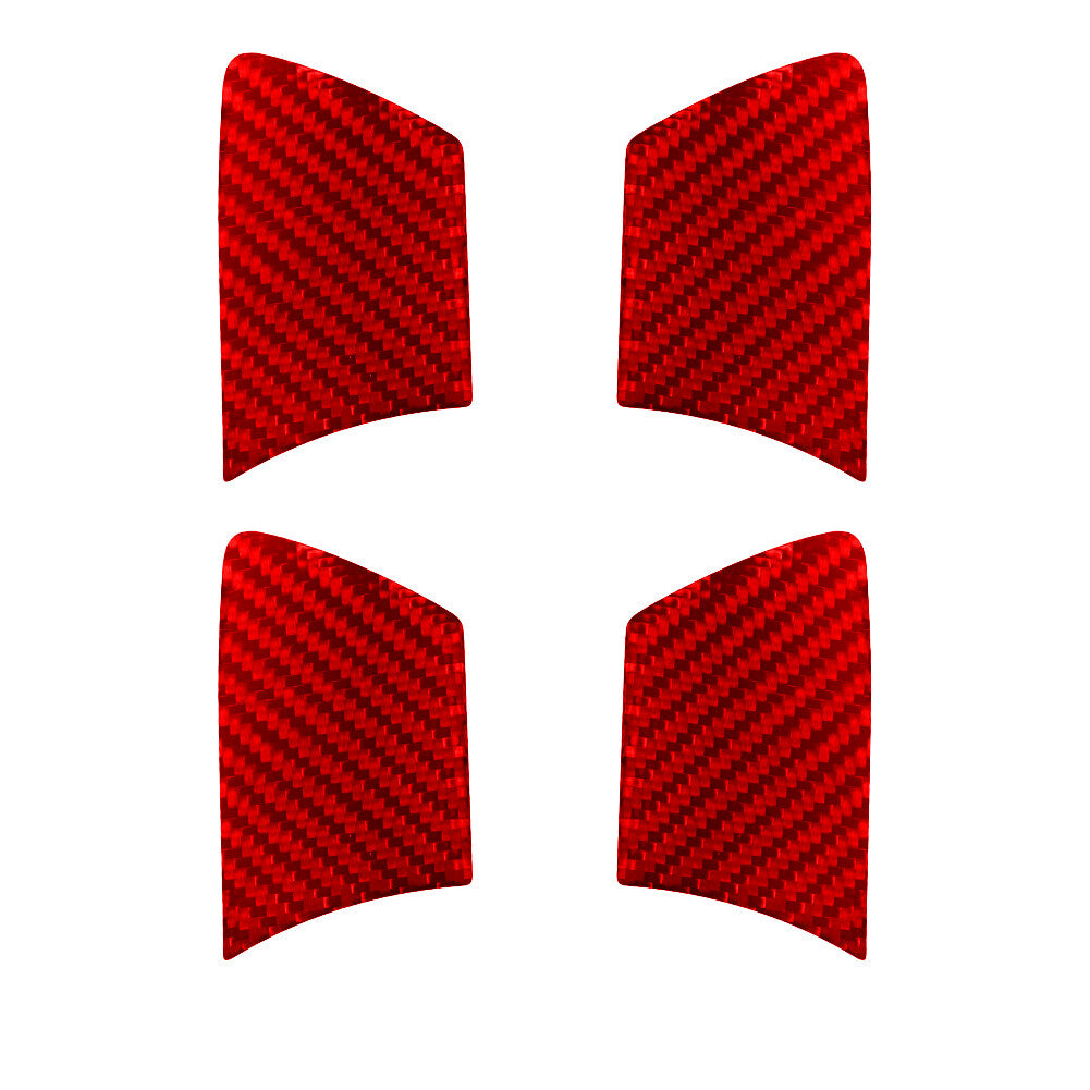 4X Red Carbon Fiber Door Door Inner Bowl Cover Trim for Toyota Hilux 2015-2021