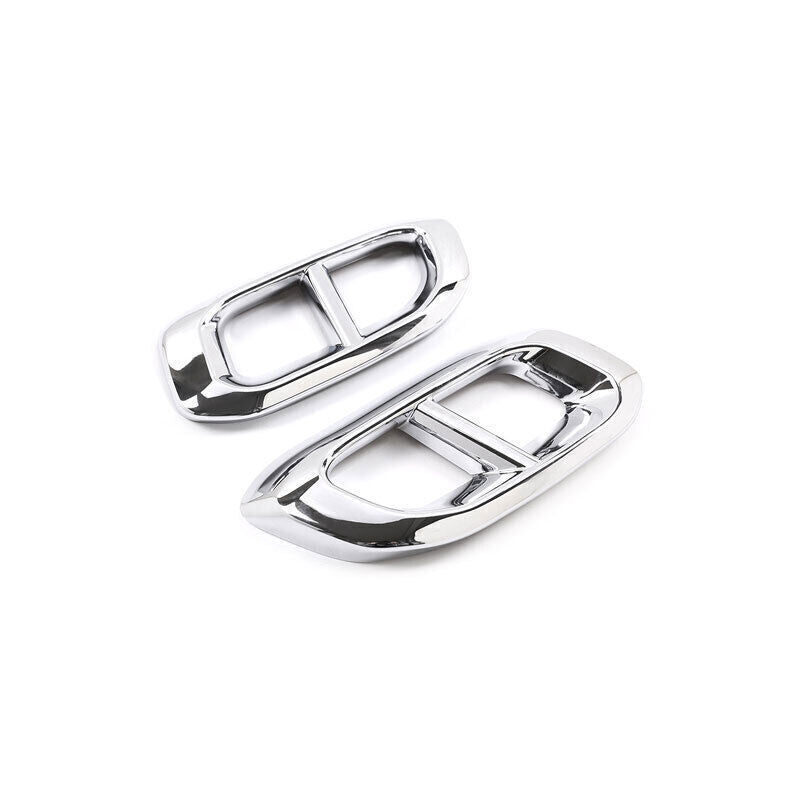 Silver Rear Tail Exhaust Pipe Muffler Tip Cover Trim 2P for Benz GLE GLS 2020-24