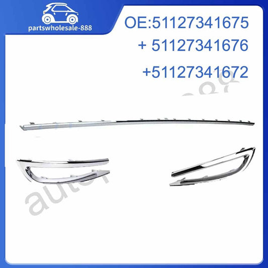 3Pcs Rear Bumper Body Molding Trim for BMW 5 Series F18 530i 528i 535 2014-2017