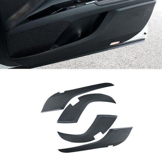 4X Carbon Fiber PU Inner Door Anti-Kick Panel Cover Trim for Toyota for Camry 18-23