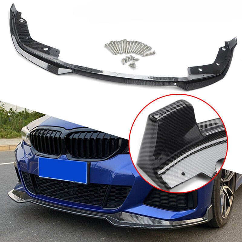CARBON FIBER FRONT BUMPER SPOILER LIP FIT 19-22 for BMW 3-SERIES G20 M340I M-SPORT