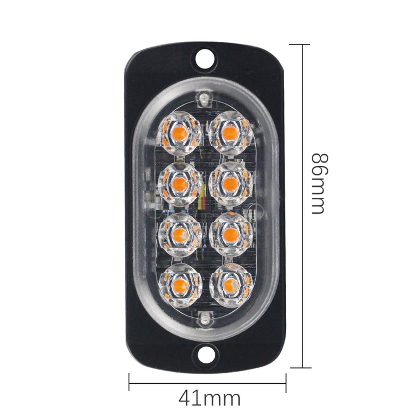 6500K 12V-24V 24W Universal Car Truck 8-LED Emergency Flash Light Signal Lamp
