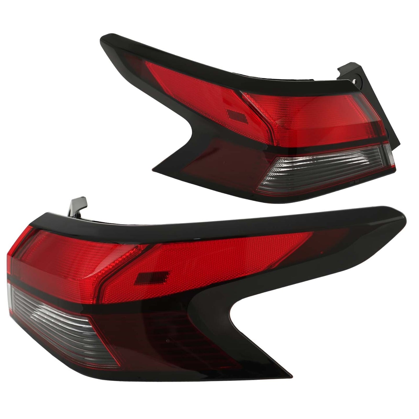 A pair of taillights suitable for Nissan Versa Sedan body panels (sizes 20-24).