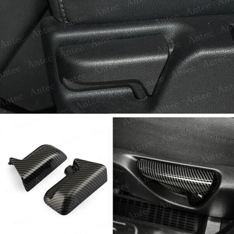 2P Carbon Fibre Look Rear for Seat Handle Button Cover Trims for Toyota for Sienna 21-24