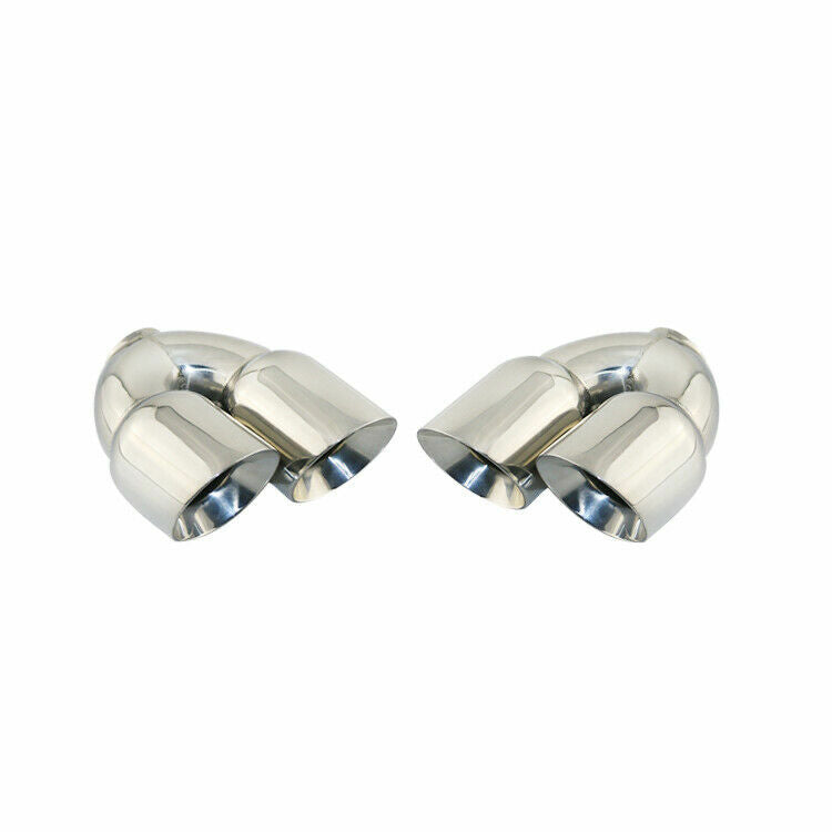 2PCS 2.25'' ID 3.5'' OD Universal Dual Exhaust Slant Tips Stainless Polished