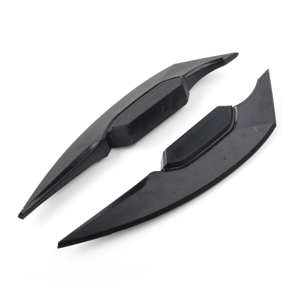 Fairing Winglets Side Spoiler Deflector Air Wing Kit Universal Black Motorcycle