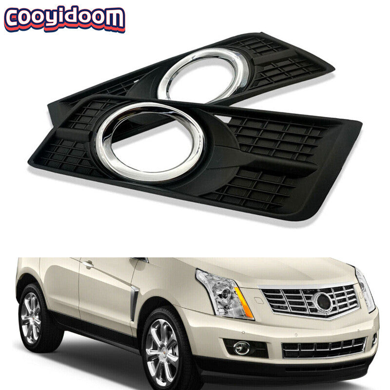 Pair Front Fog Light Cover Bezel Trim Chrome For 2010-2016 for Cadillac SRX