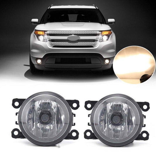 Pair Front Bumper Fog Light Driving Lamps W/ Bulbs for Ford Explorer 2011-2015