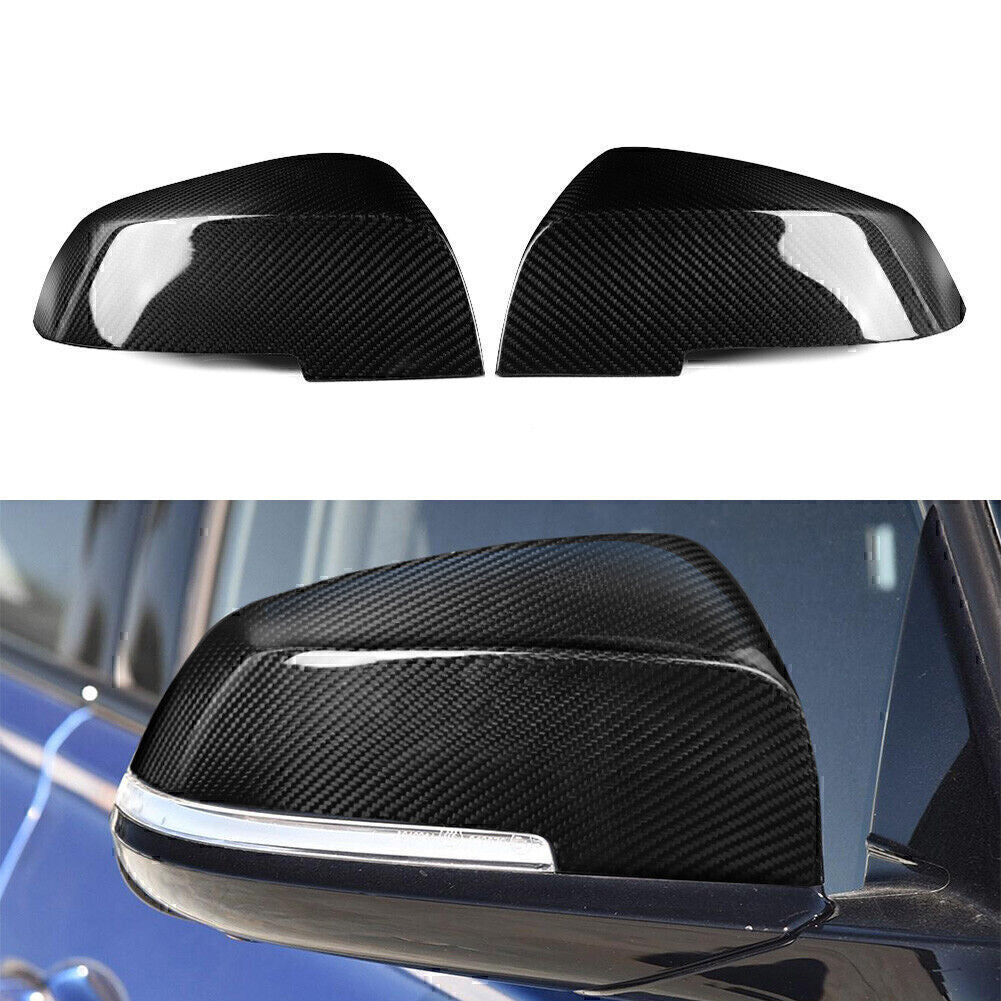 2x Rearview Side Mirror Covers Cap Set for BMW E84 F20 F22 F30 F32 Carbon Fiber