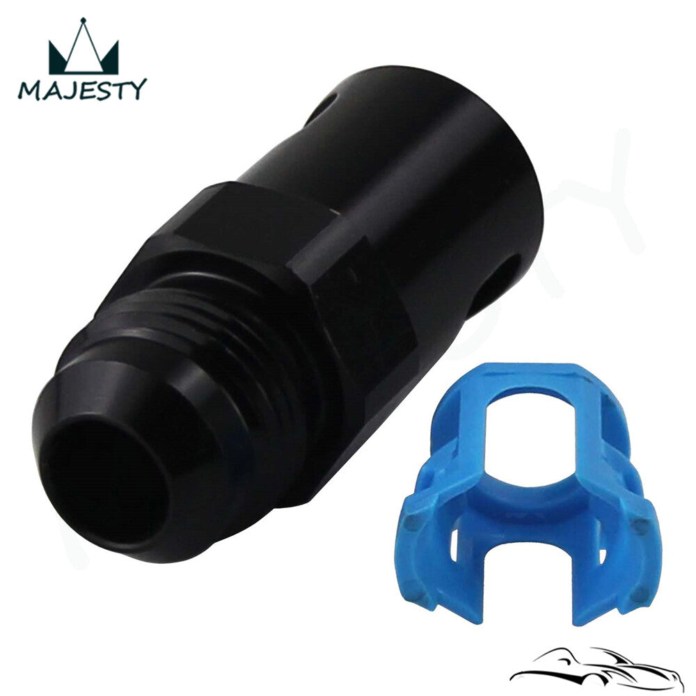 AN8 Male to 3/8 Female Push On Quick Connect Fitting Adapter Black
