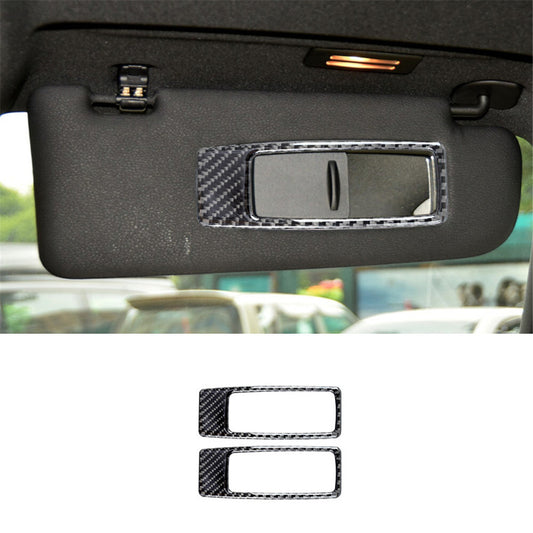 Carbon Fiber Sun Visor Mirror Frame Cover Trim for BMW X5 E70 X6 E71 2008-2013
