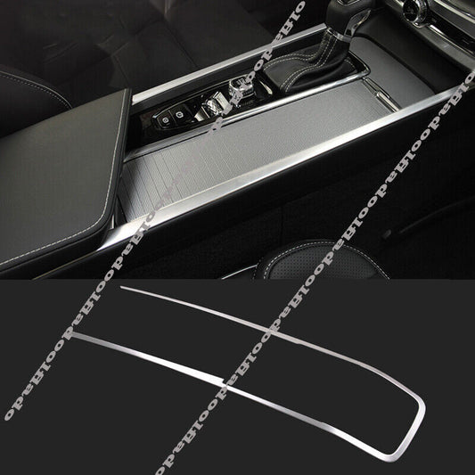 for Volvo S60 2019-2023 Silver central console Gear shift panel Cover trim strip