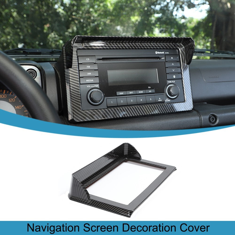 Carbon Fiber GPS Navigation CD Screen Cover Frame Trim for Suzuki for Jimny 2019-23