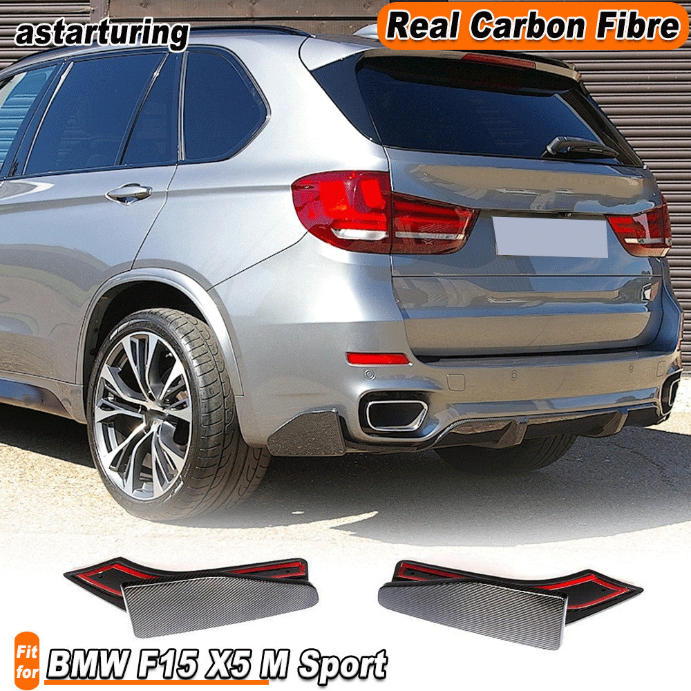 Fit for BMW F15 X5 M-Tech 14-18 REAL Carbon Rear Bumper Splitters Apron Flaps