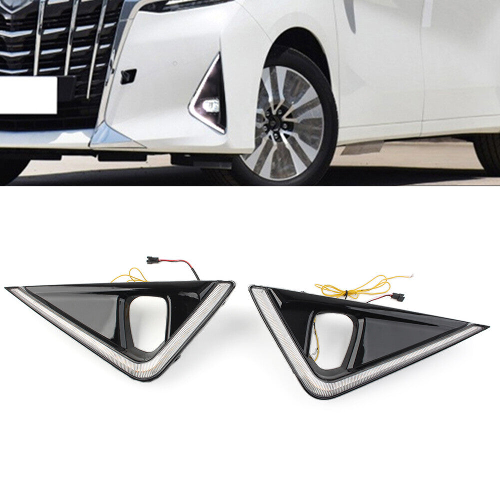 Daytime Running Light DRL With Yellow Turn Signal Light for Toyota Alphard 18-19