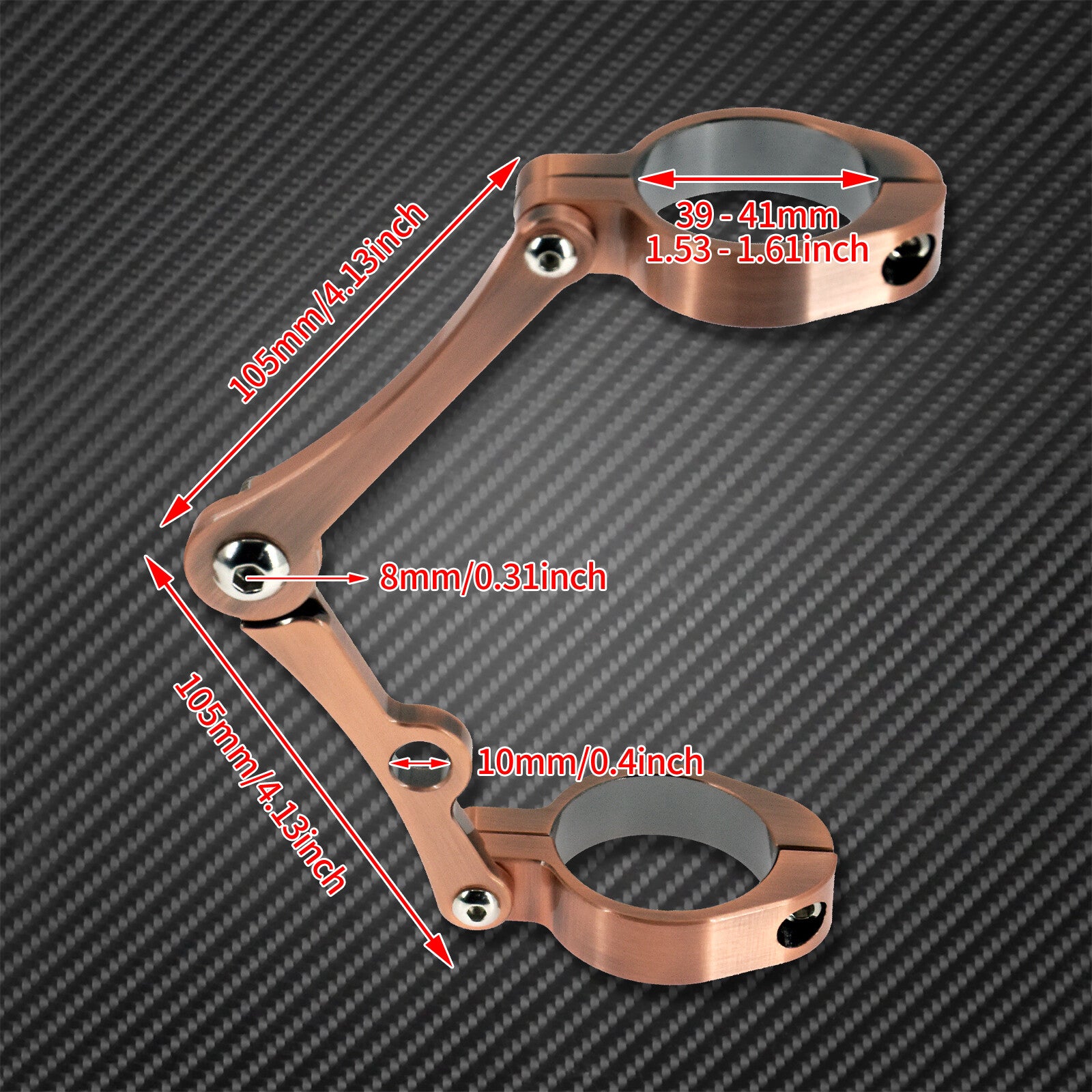 Bronze Motorcycle Universal 39mm-41mm Headlight Mount Bracket Fork Lamp Holder