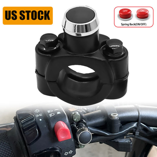7/8 Aluminum Motorcycle ATV Horn Switch Momentary Button Electric Power Start